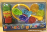 Bath Toys - Fish-Catcher, 3pcs Hard Fishes, 4 pcs Stacking Cups, and 2pcs Soft Spray Water Animals - 3 modes ASST
