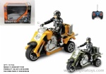 1:10 R/C Drifting and Swing Motor Tricycle - army green and yellow 2 colors ASST